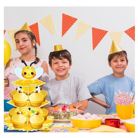 Bee Decorations 3 Tier Bee Cupcake Stand - Picture 6 of 7
